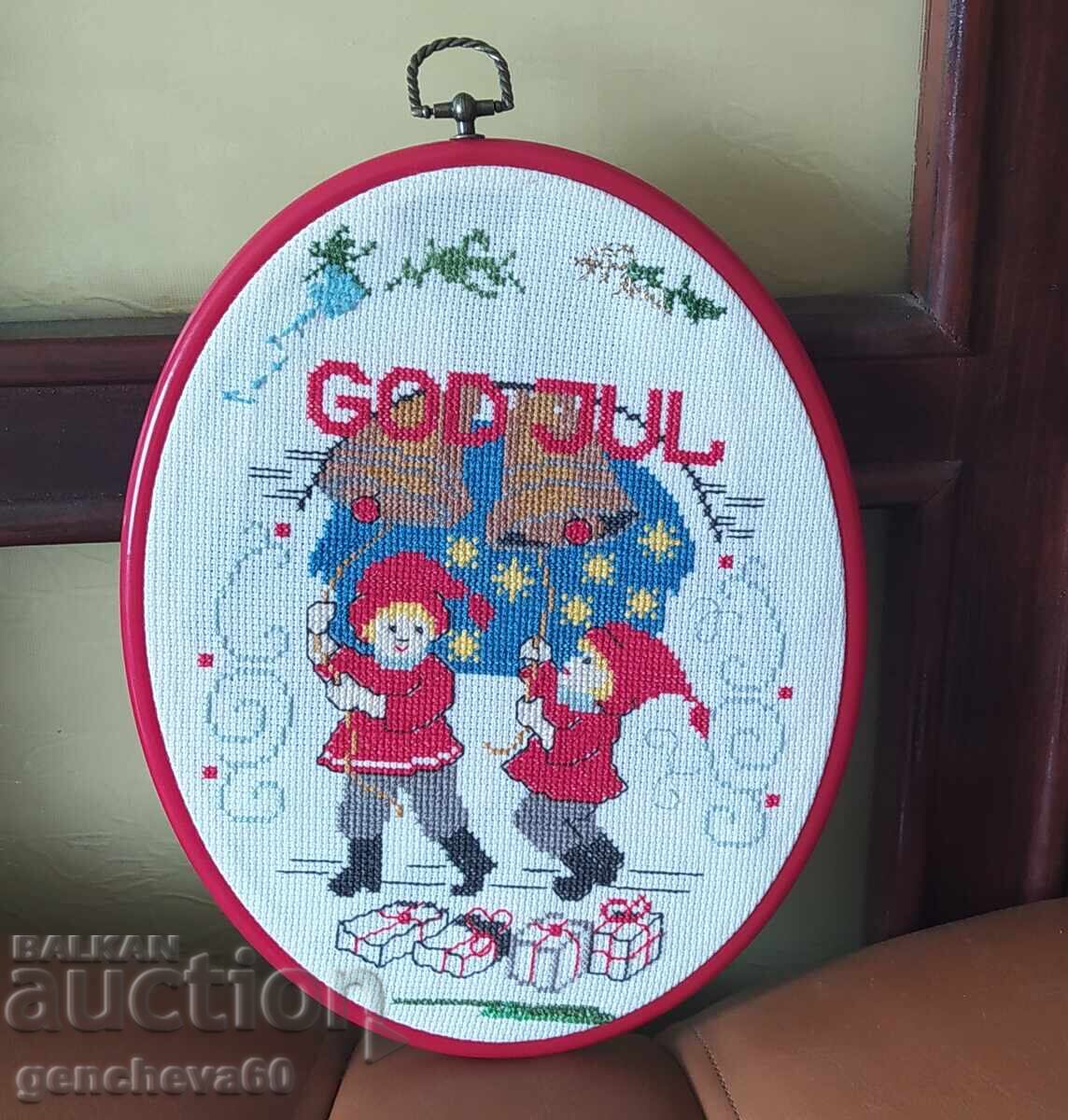 Broderie manuală, goblen înrămat