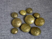 10 bucăți nasturi militari vechi pilot aviator