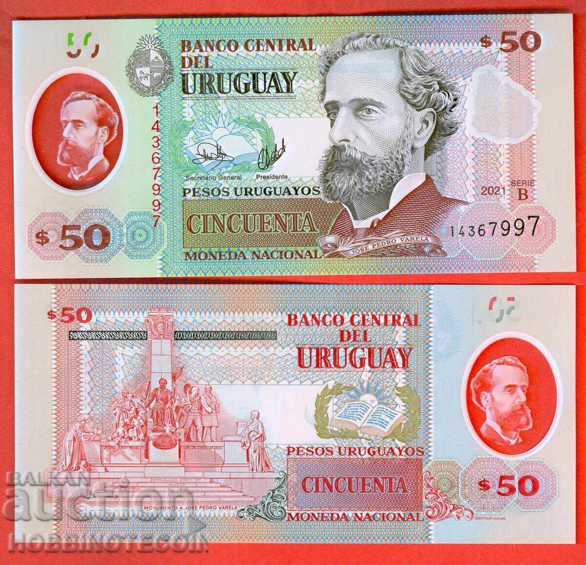 URUGUAY URUGUAY 50 Peso issue - issue 2021 NEW UNC POLYMER