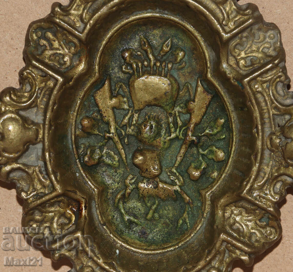 Παλιό βαρύ μπρούτζινο τασάκι - 5