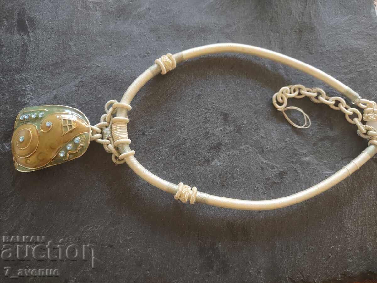 Necklace pendant jewelry medallion with enamel 24.10.25 - 5