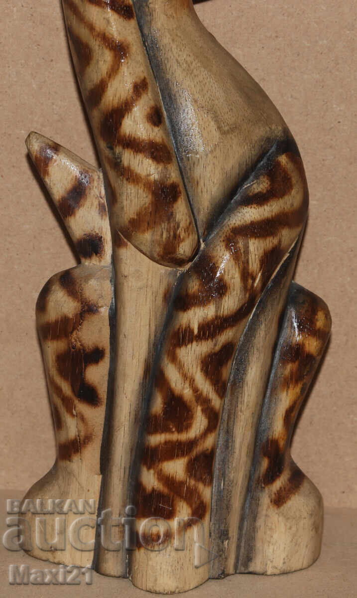 Ξυλόγλυπτη γλυπτική γάτα - 5