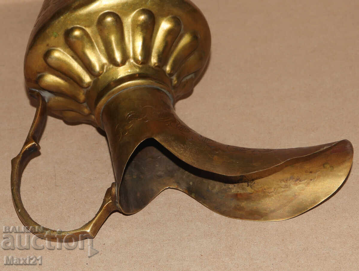 Παλιό ορειχάλκινο τσαγιέρα κανάτα - 7