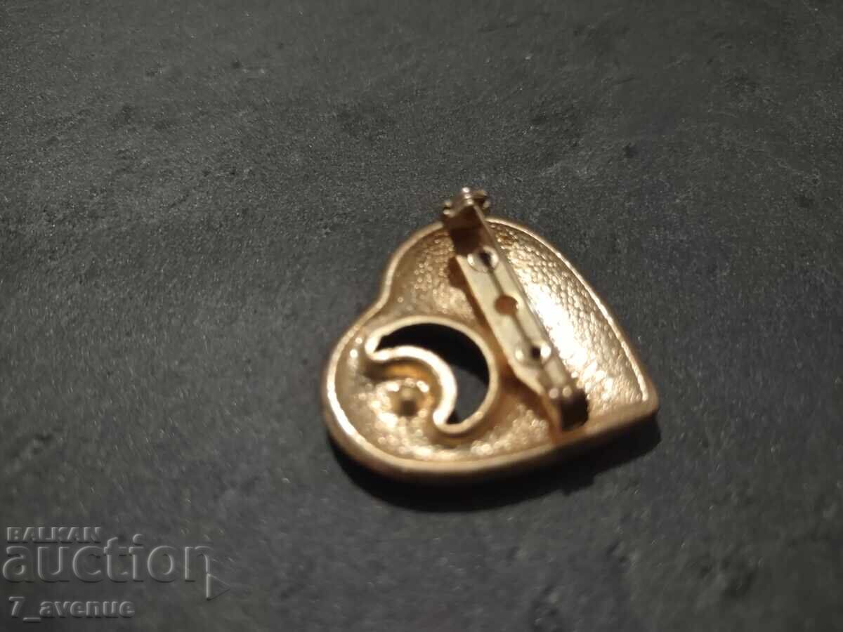 Доставка на Брошка  накит сърце масивна красива 70те 24.10.25