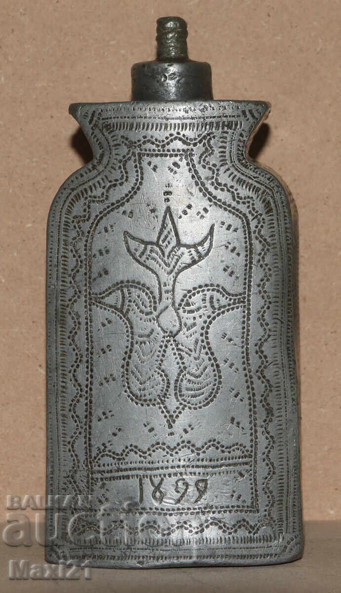 Antique 1899 pewter pitcher