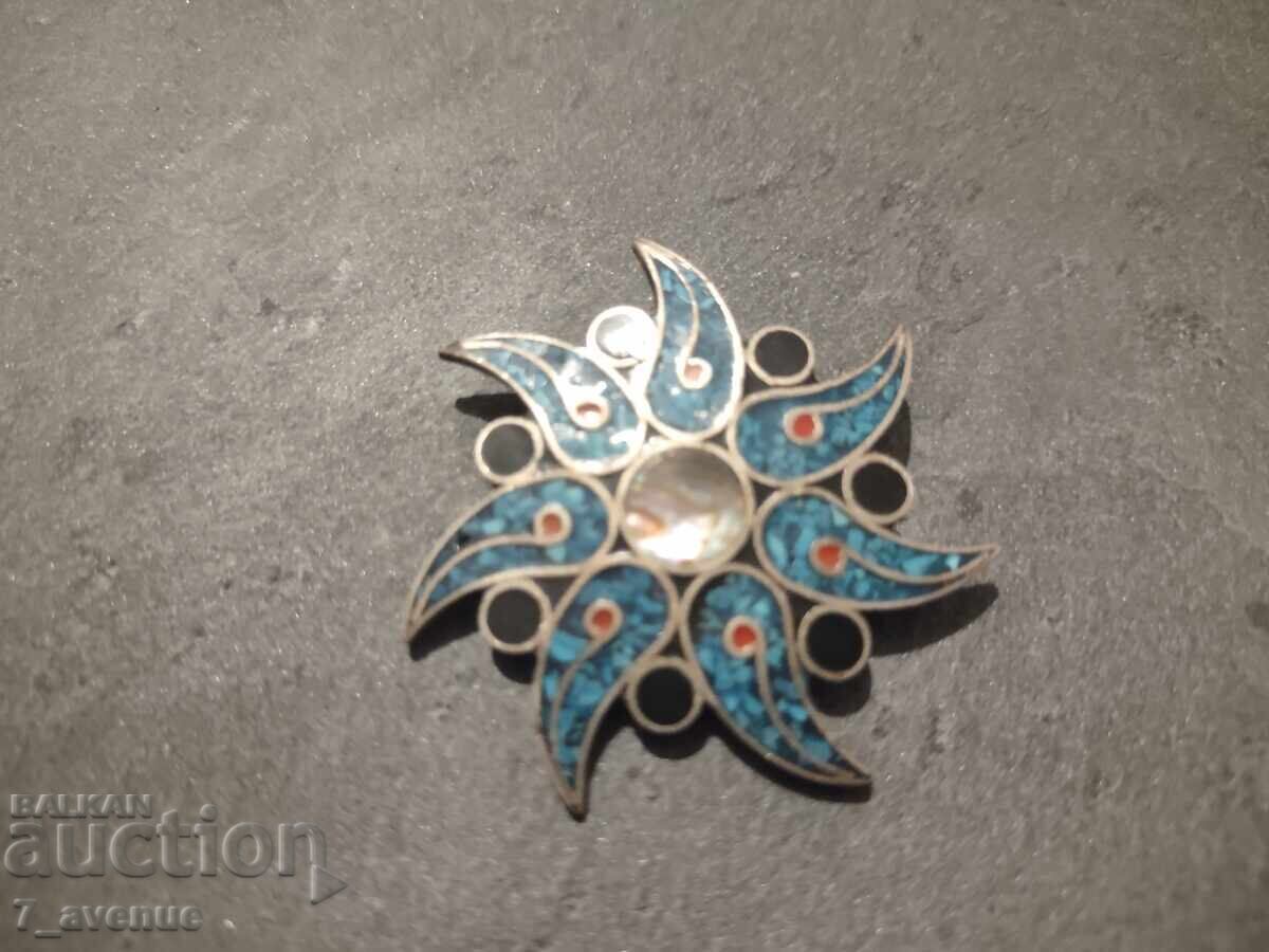 Brooch jewelry large massive beautiful 70s 24.10.25 - 7