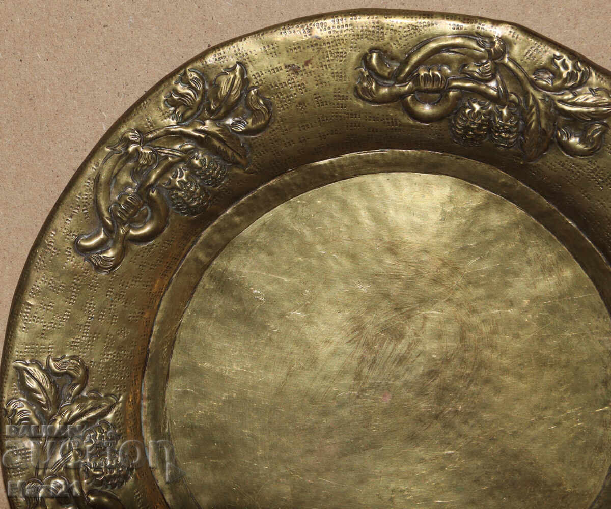 Παλαιό χειροποίητο ορειχάλκινο διακοσμητικό πιάτο - 5