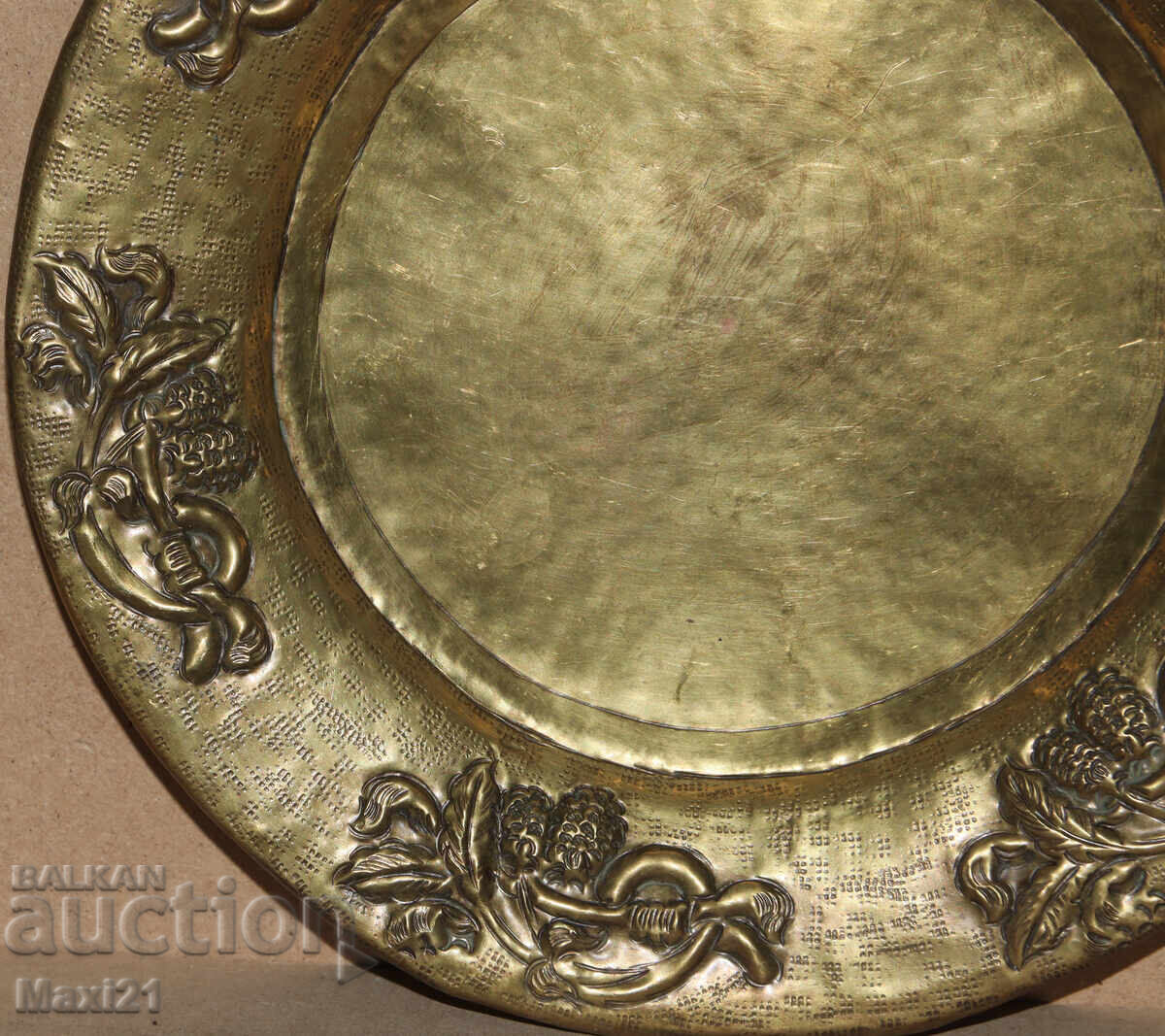 Παλαιό χειροποίητο ορειχάλκινο διακοσμητικό πιάτο - 6