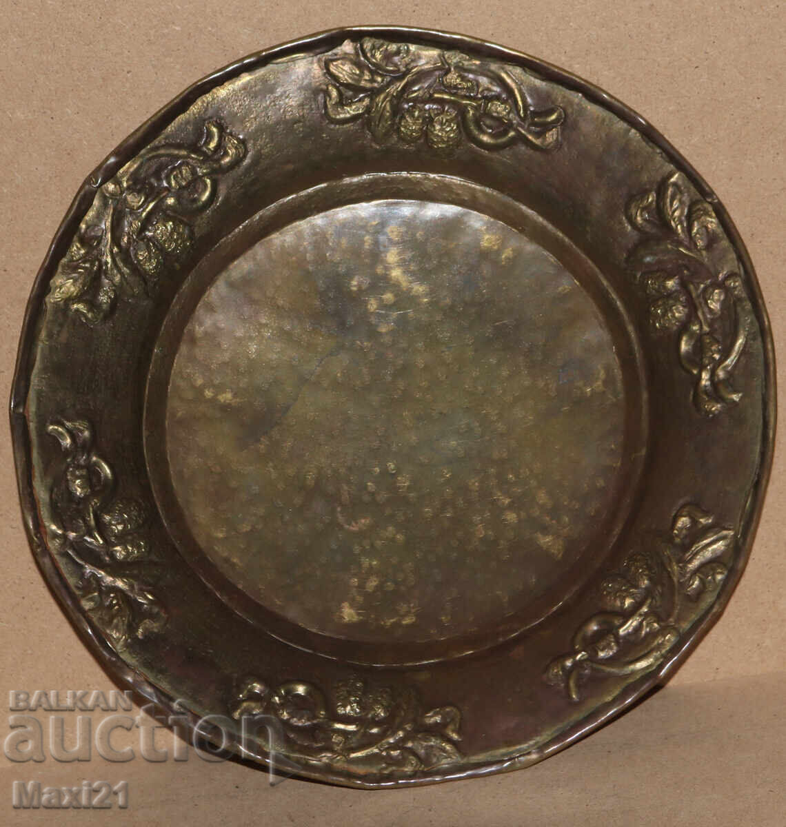 Παλαιό χειροποίητο ορειχάλκινο διακοσμητικό πιάτο - 7