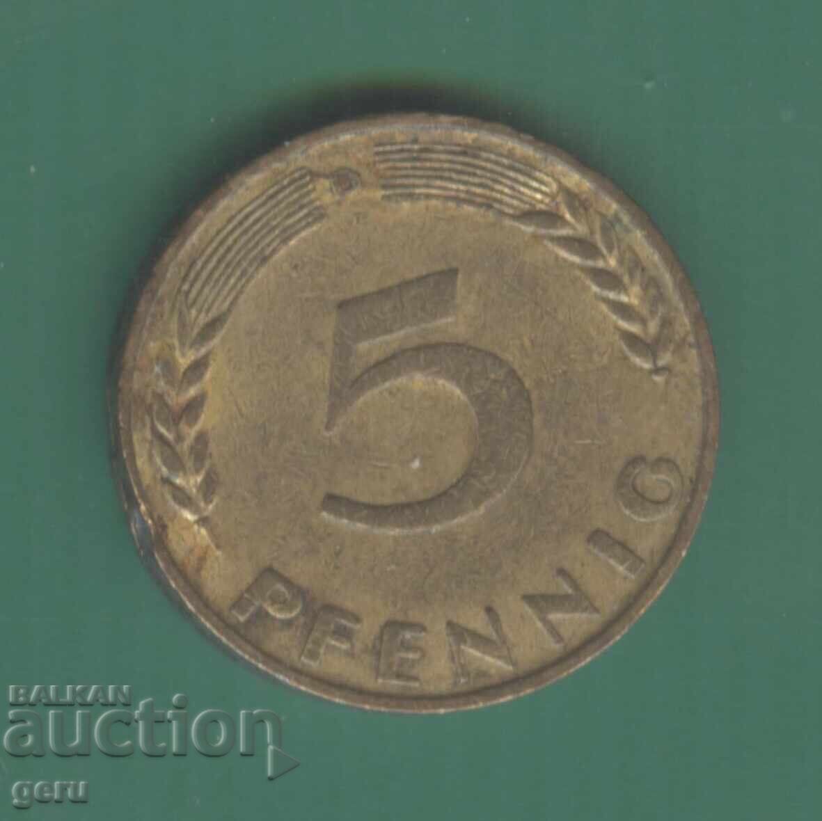 Γερμανία 5 πφένιγκ 1950 j4a με τιμή 0.05 BGN | € 0.03 Γερμανία 5 πφένιγκ 1950 j4a με τιμή 0.05 BGN | € 0.03