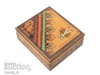 Cutie de țigări din lemn, lucrată manual, pirogravată, 20 buc