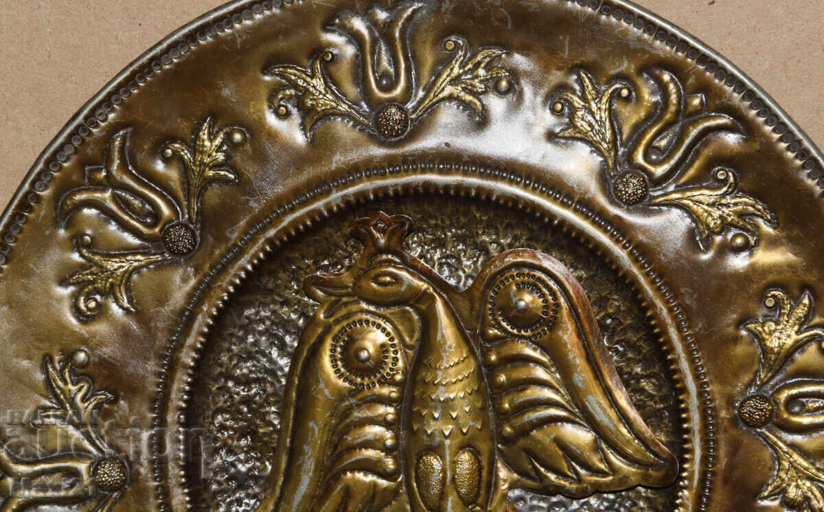 Handmade brass plaque panel crowned eagle - 5 Handmade brass plaque panel crowned eagle - 5