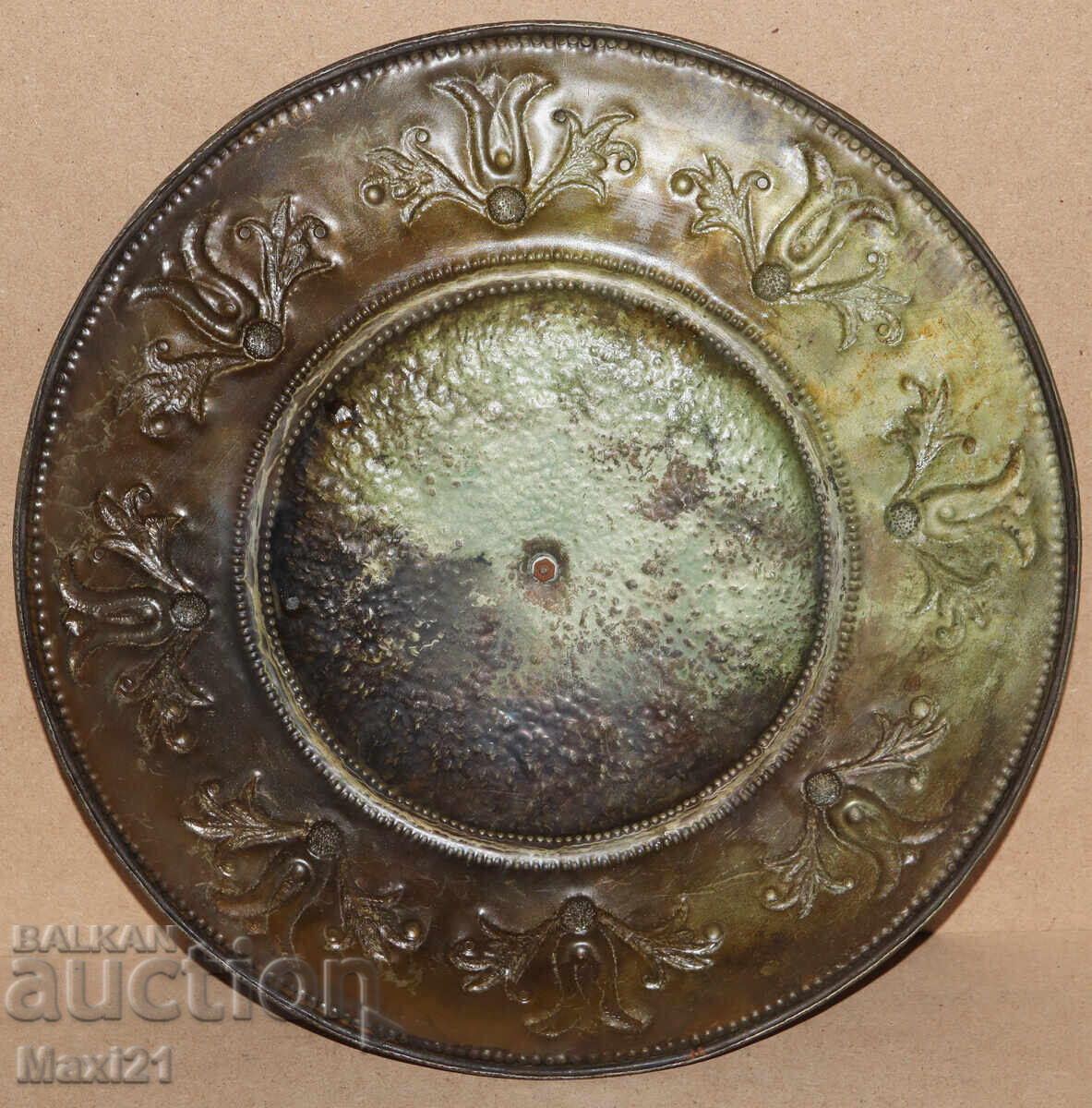 Handmade brass plaque panel crowned eagle - 6 Handmade brass plaque panel crowned eagle - 6