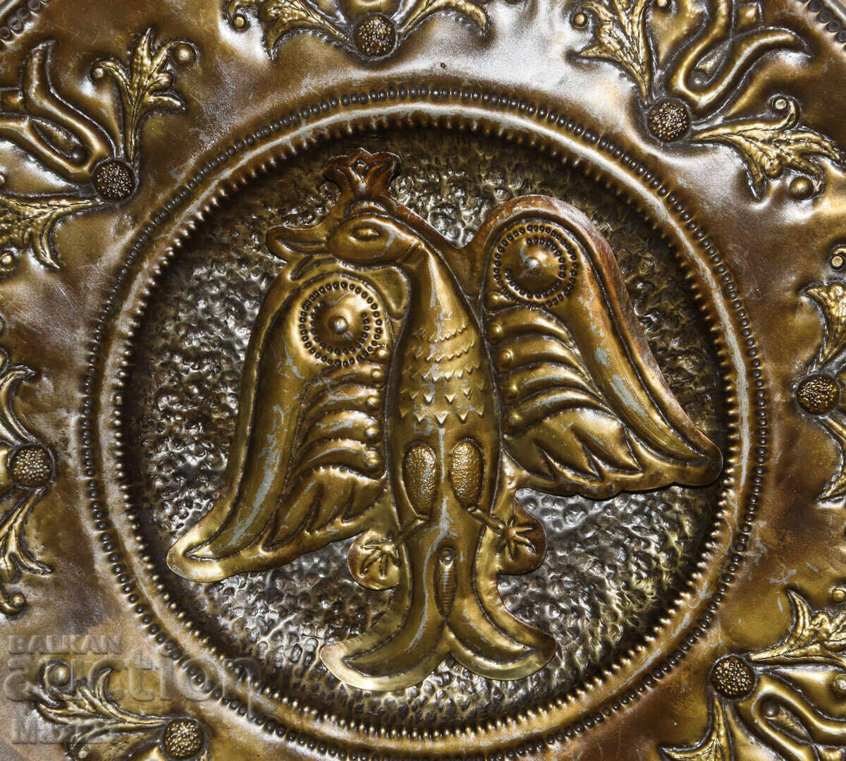 Handmade brass plaque panel crowned eagle - 7 Handmade brass plaque panel crowned eagle - 7