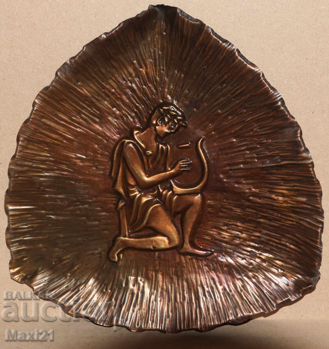 Аукцион Ръчно изработен меден плакет пано стенна украса