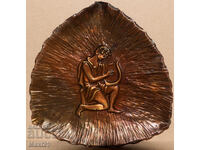 Plachetă de cupru lucrată manual, panou, decorațiune de perete