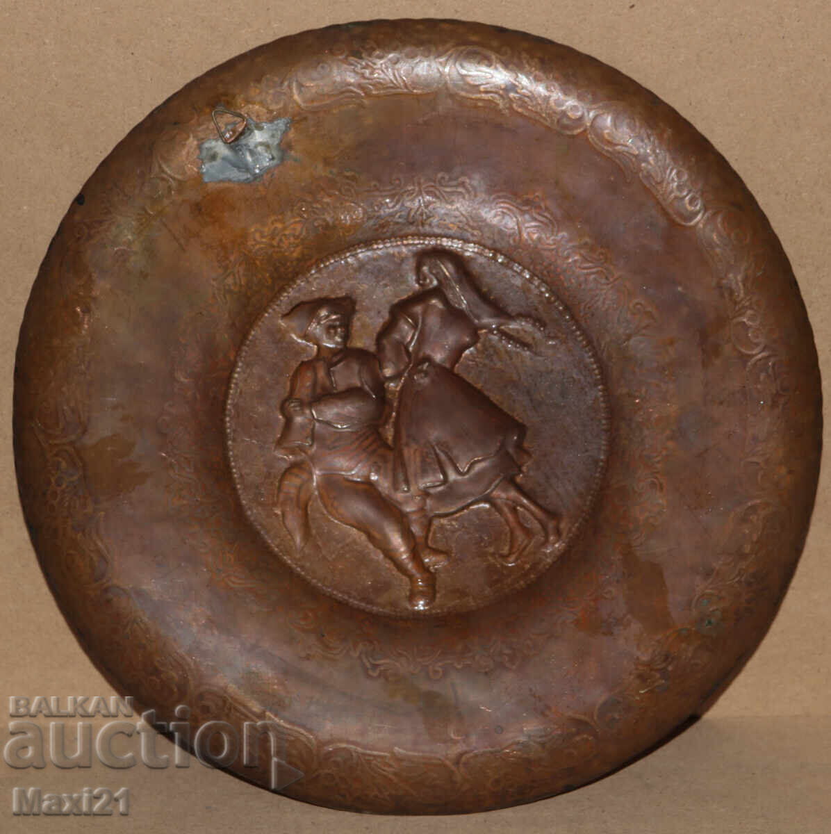 Handmade copper plaque panel dancers - 7