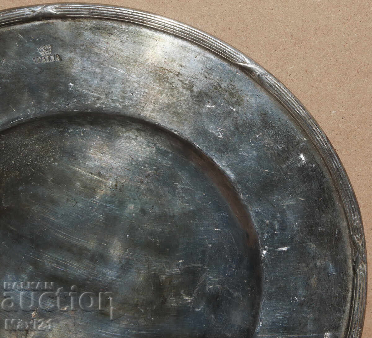 Licitație Farfurie veche italiană grea, argintată