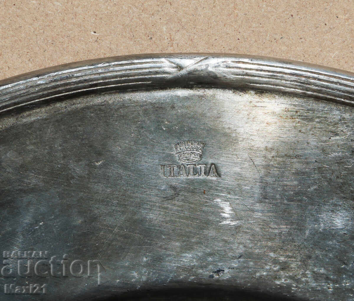 Livrarea Farfurie veche italiană grea, argintată