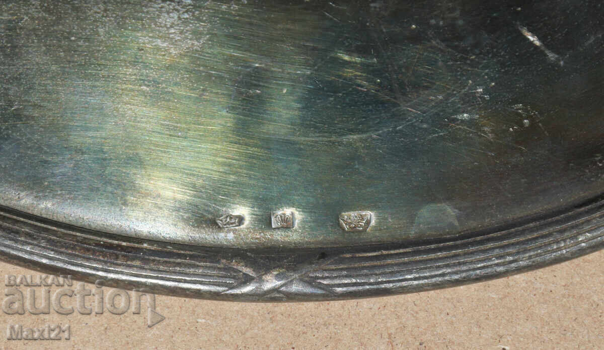 Farfurie veche italiană grea, argintată - 5