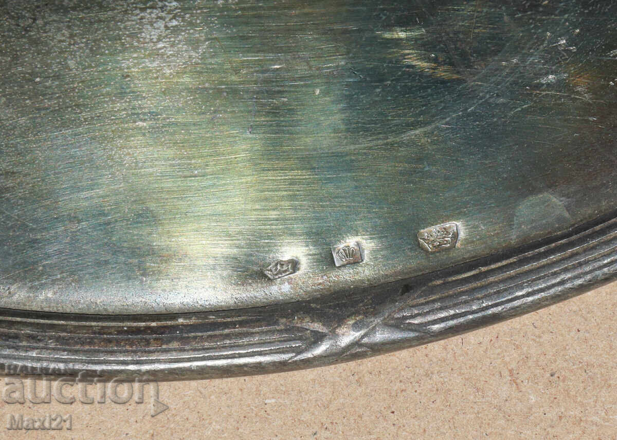 Farfurie veche italiană grea, argintată - 6