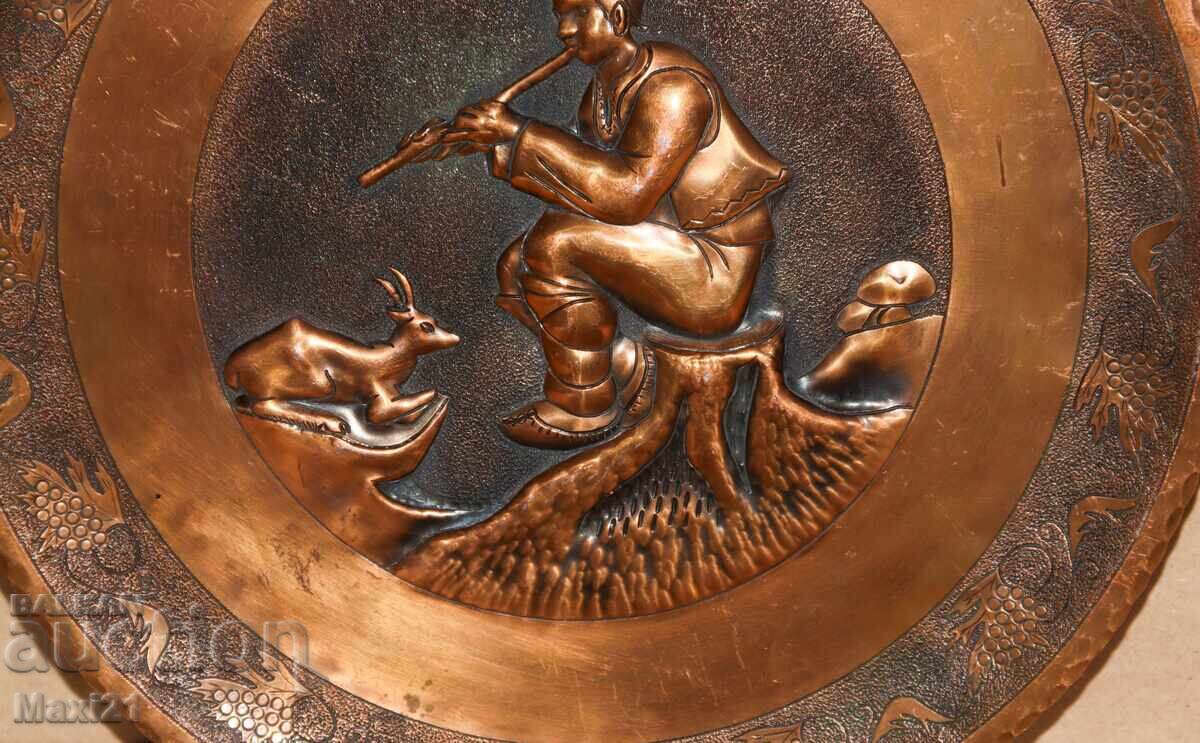 Ръчно изработен меден плакет пано музикант - 6 Ръчно изработен меден плакет пано музикант - 6