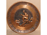 Ръчно изработен меден плакет пано музикант