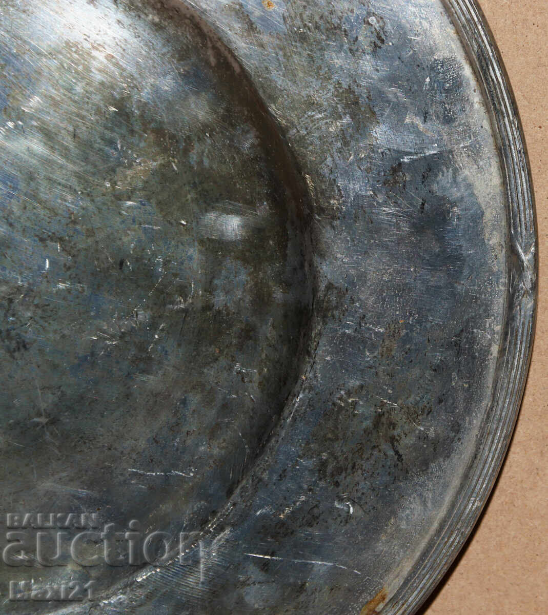 Farfurie veche italiană grea, argintată - 5