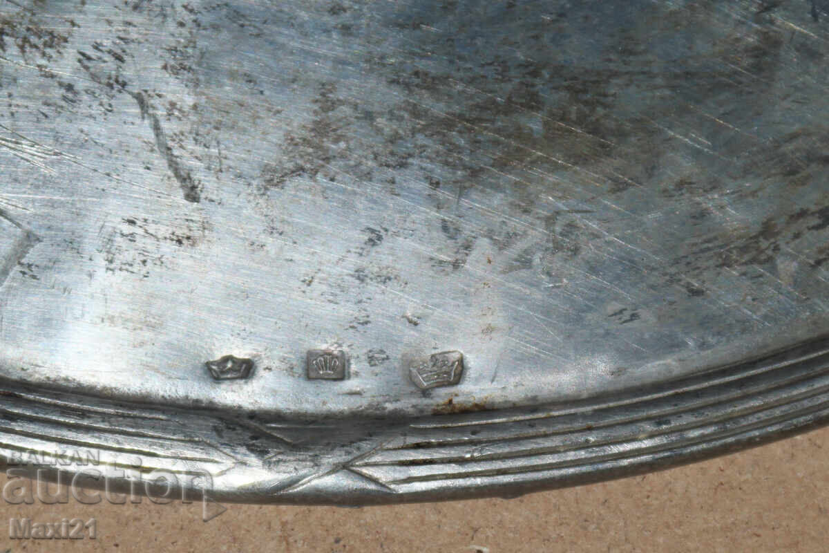 Farfurie veche italiană grea, argintată - 6