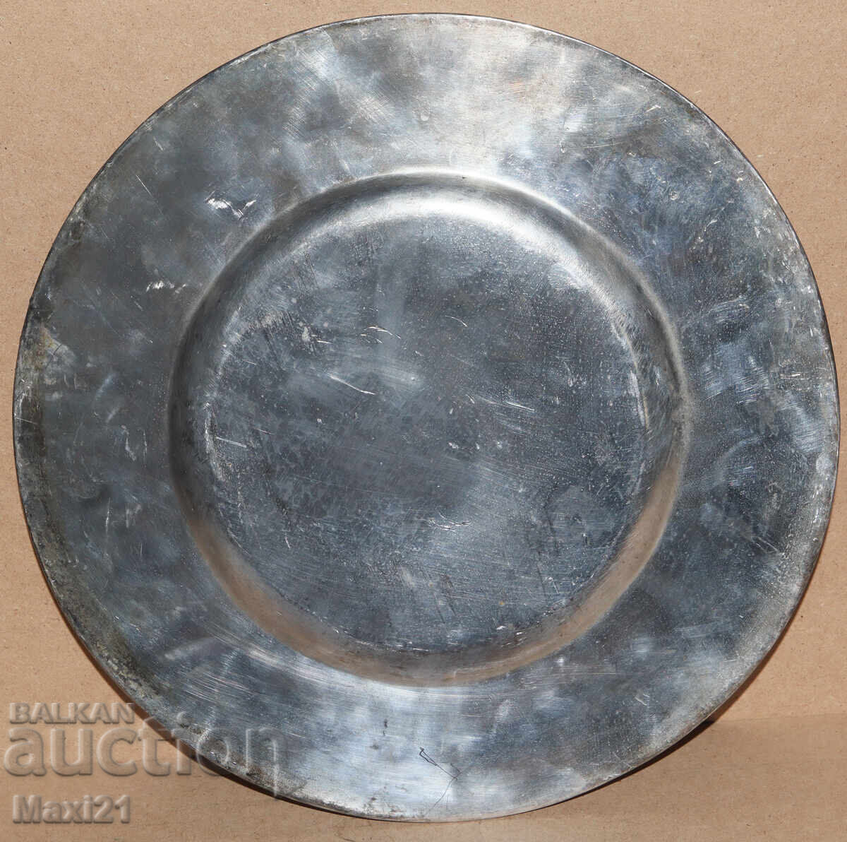 Farfurie veche italiană grea, argintată - 7