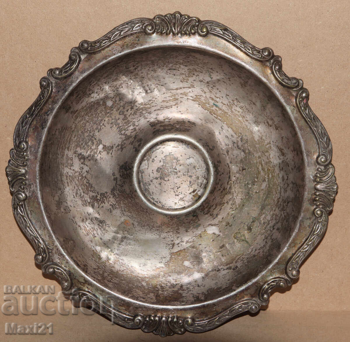 Παλιά ασημένια φρουτιέρα, μπολ, δίσκος με τιμή 260.00 BGN | € 132.94