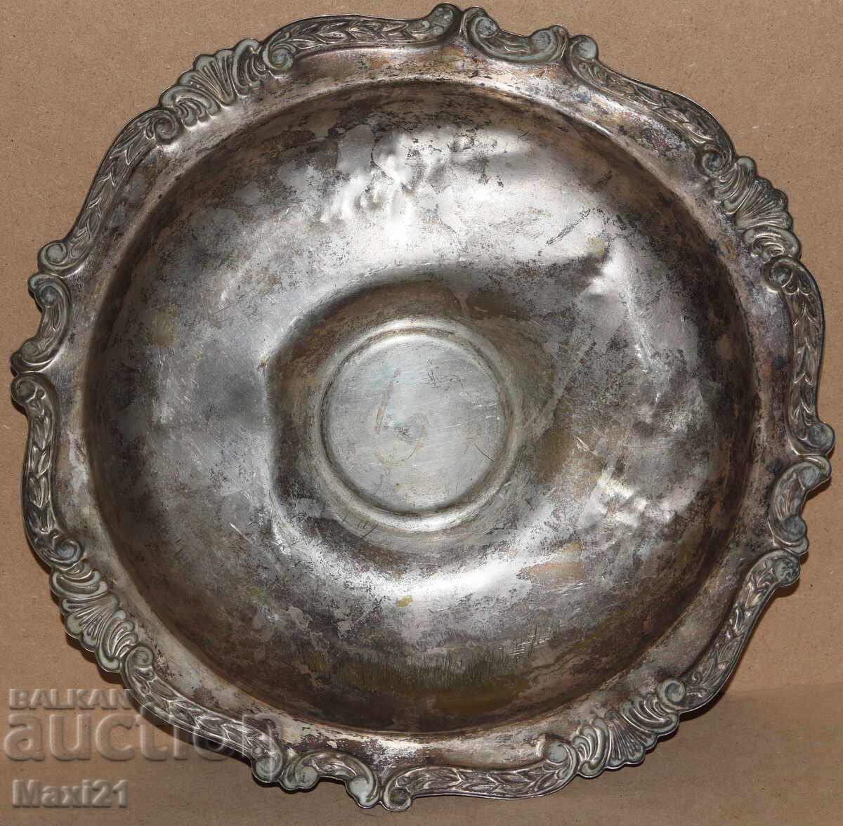 Παλιά ασημένια φρουτιέρα, μπολ, δίσκος - 7