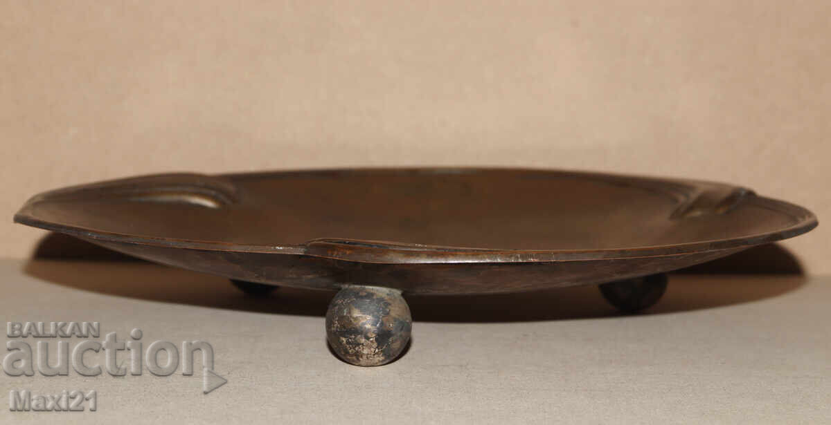 Old silver-plated fruit bowl tray - 7