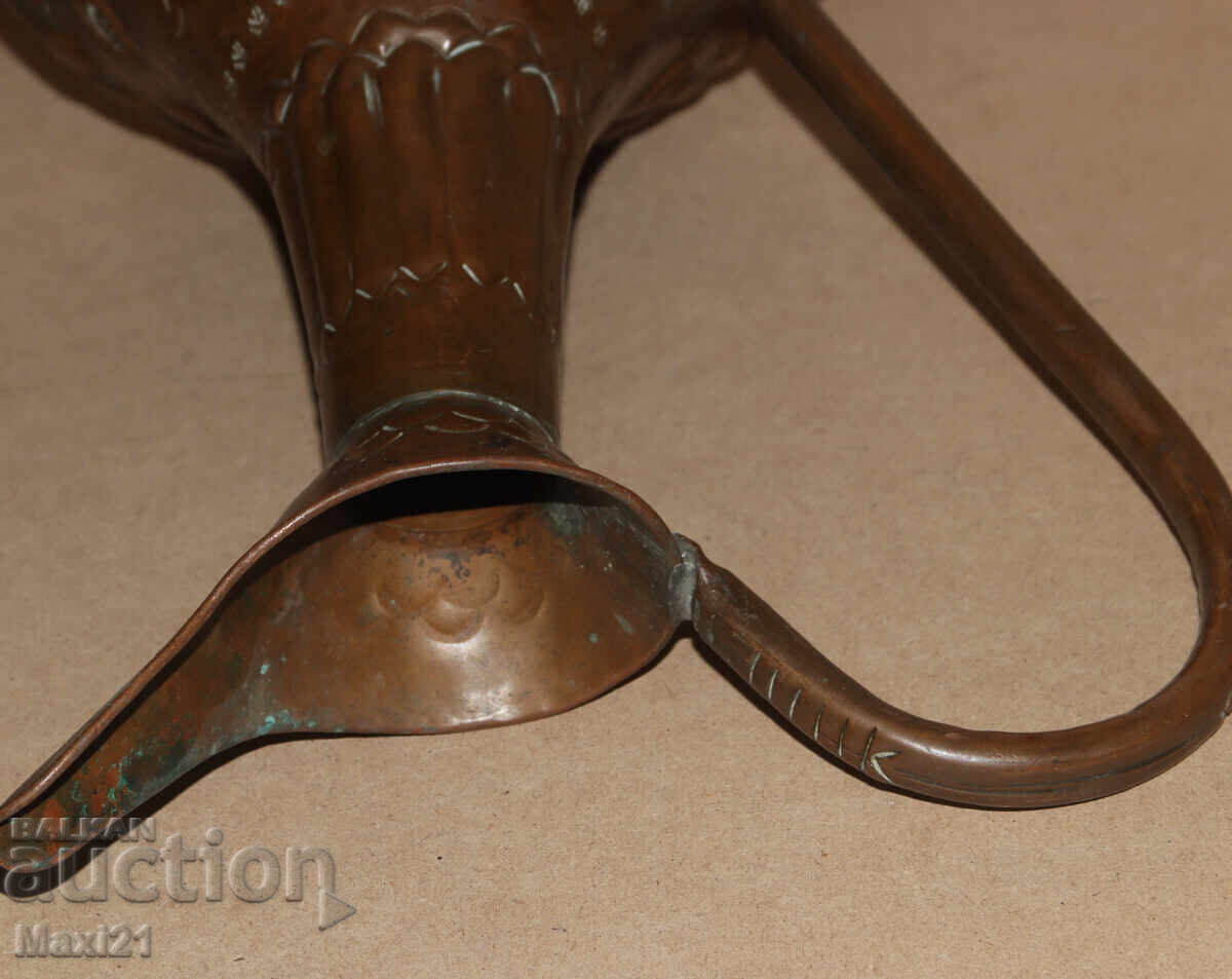 Παλαιός χειροποίητος χάλκινος μπρίκι κανάτα - 7