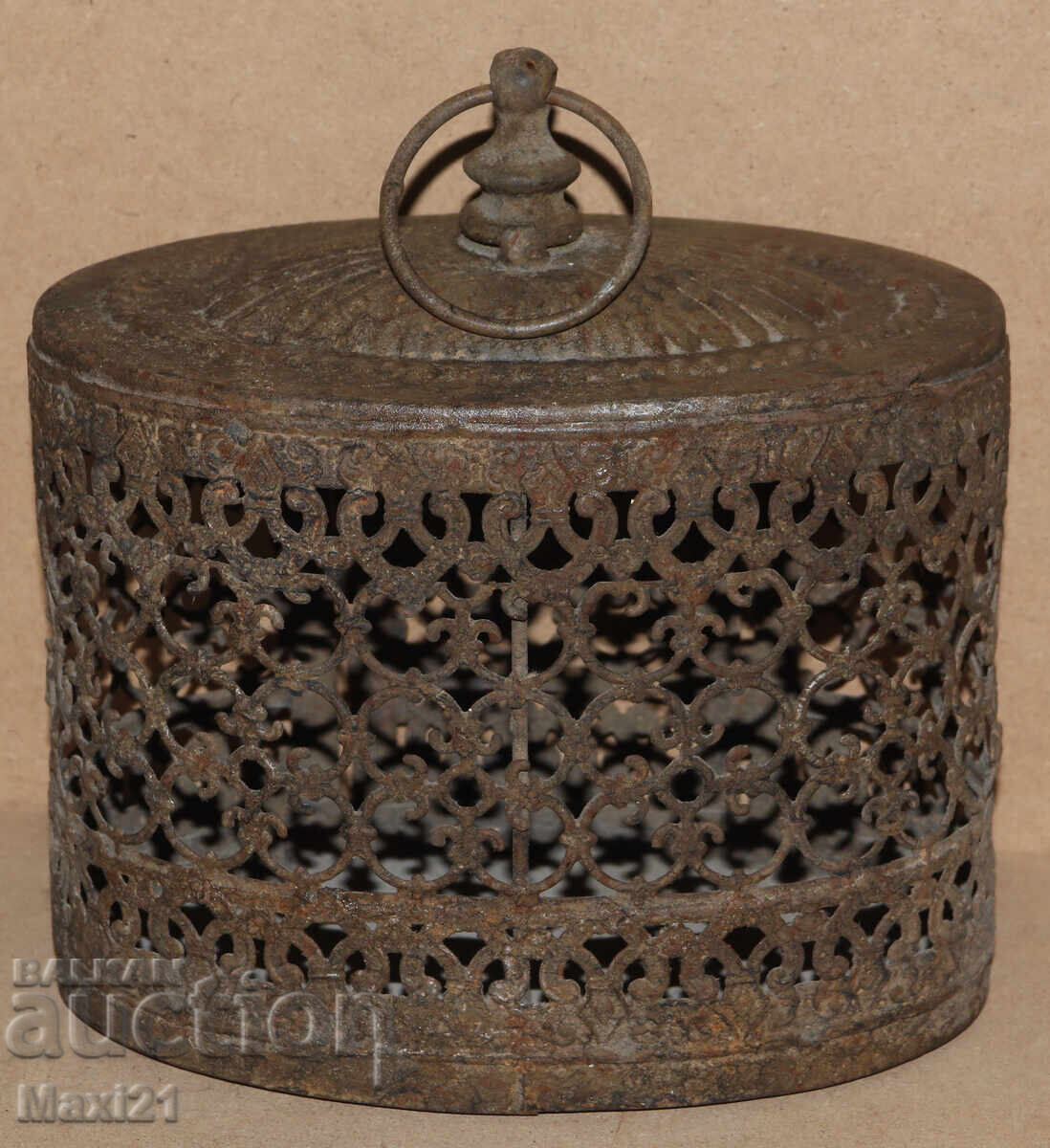 Felinar vechi din fier forjat manual pentru lumânare - 5