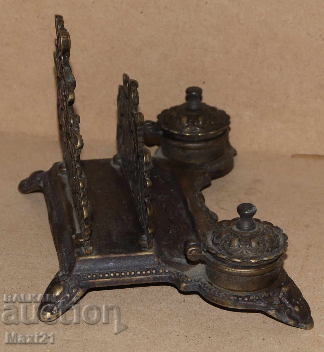 Antique bronze inkwell - 5 Antique bronze inkwell - 5