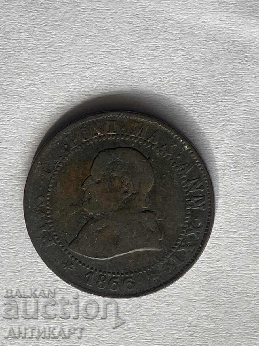 Italy Vatican copper coin 1 soldo 1866 Italy Vatican copper coin 1 soldo 1866
