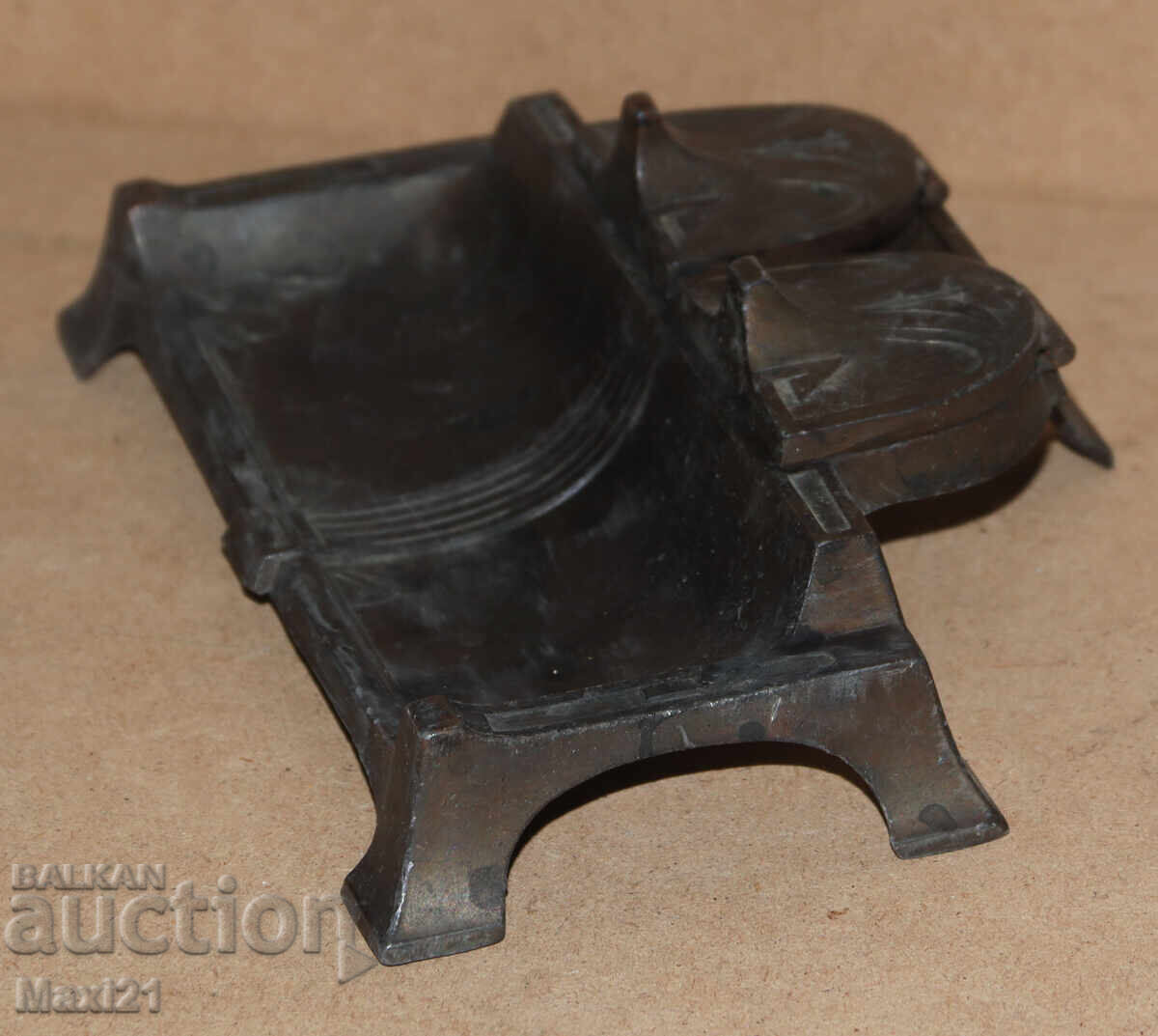 Antique bronze inkwell - 6 Antique bronze inkwell - 6