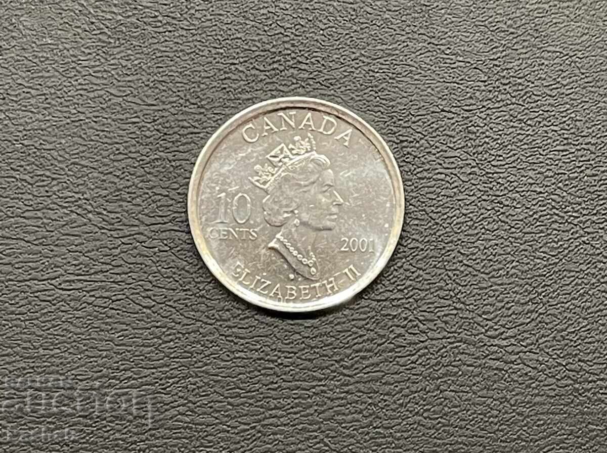 Канада 10 цент 2001 г.