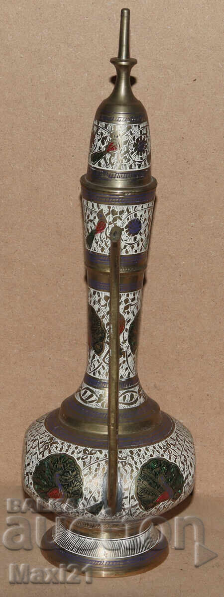 Licitație Cană ibric emailată decorativă din alamă Licitație Cană ibric emailată decorativă din alamă