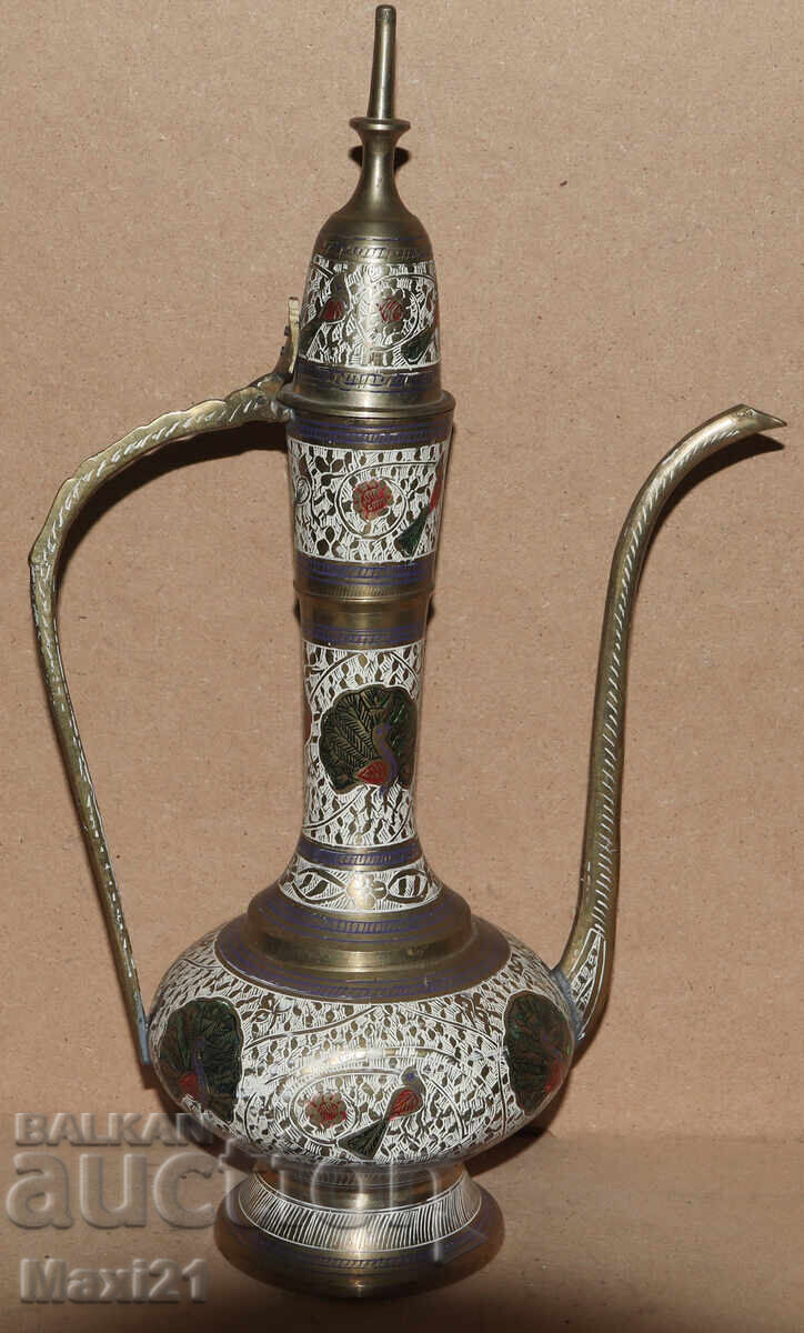 Cană ibric emailată decorativă din alamă - 5 Cană ibric emailată decorativă din alamă - 5