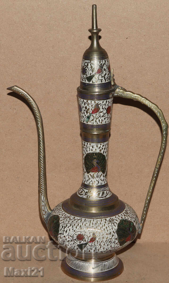 Cană ibric emailată decorativă din alamă - 6 Cană ibric emailată decorativă din alamă - 6