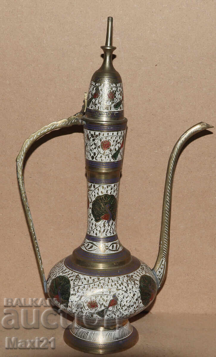 Cană ibric emailată decorativă din alamă Cană ibric emailată decorativă din alamă