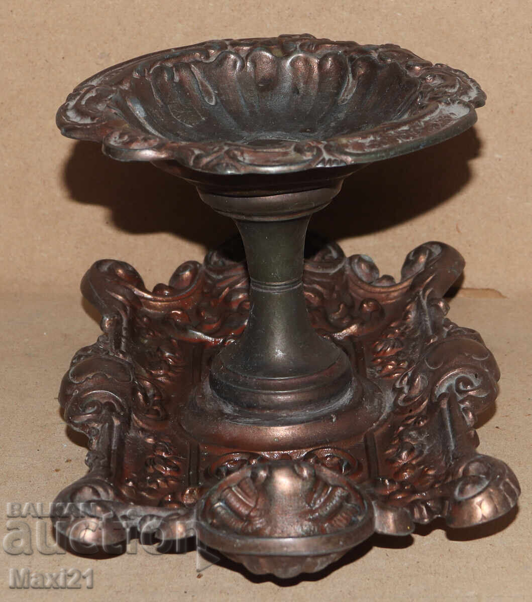 Antique metal desk candlestick - 6