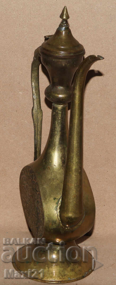 Стар ръчно изработен месингов ибрик кана - 7