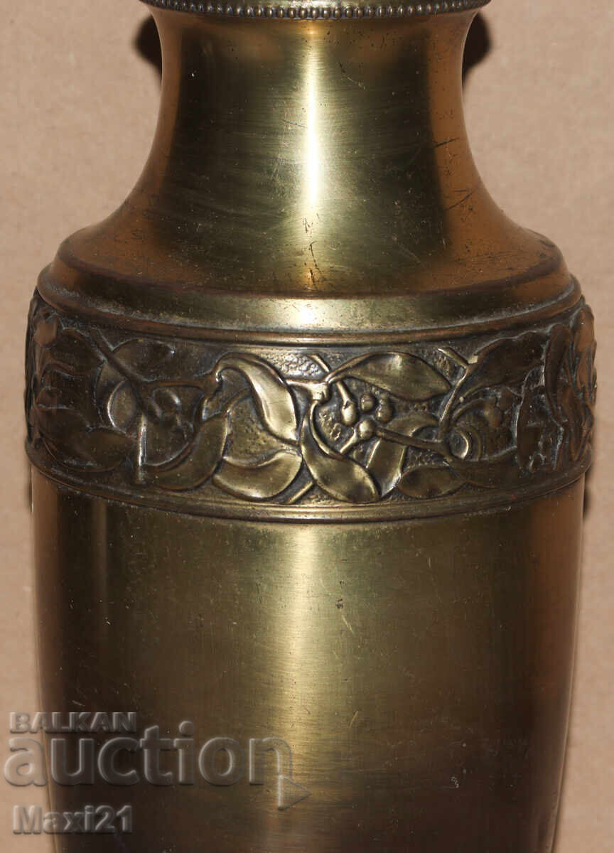 Παλιό μεταλλικό βάζο με παραστατικά μοτίβα - 6