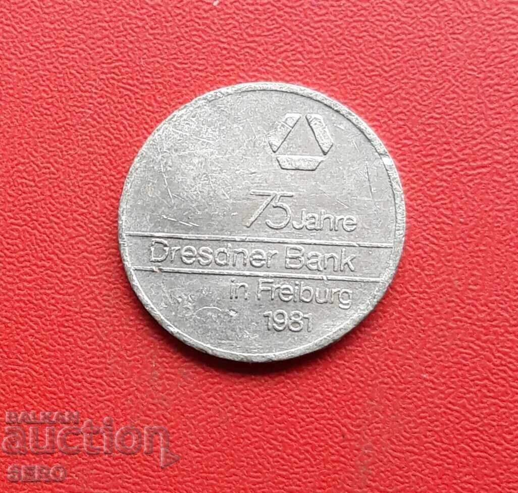 Medal - Germany - Freiburg - 75 Years Dresdner Bank 1981