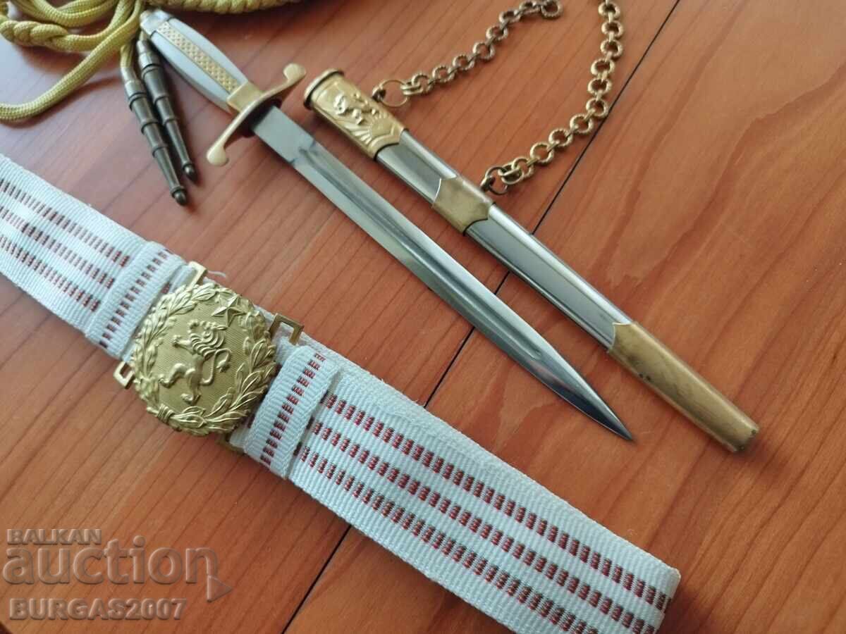 Old parade dagger, belt and aiguillettes, NRB - 6