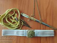 Sabie de paradă veche, curea și accesorii, RPR