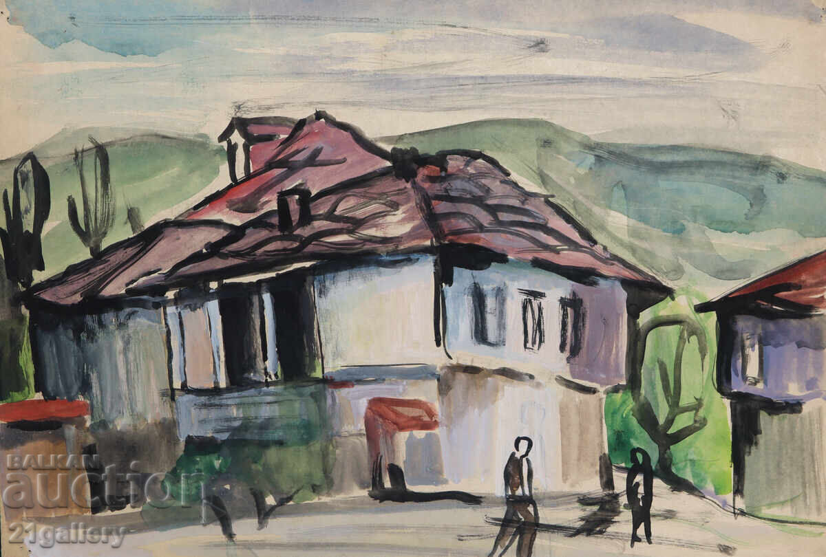 Ζαχάρι Σάβος (1944 - 2025) Τοπίο ακουαρέλα με τιμή 250.00 BGN | € 127.82